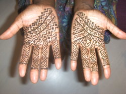 Moroccan style henna hands for Eid in Orlando. Professional henna art for Eid